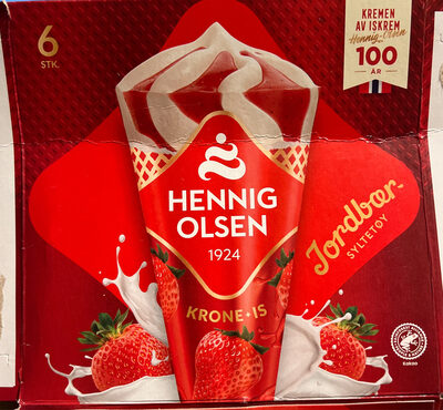 Krone-is med jordbærsyltetøy