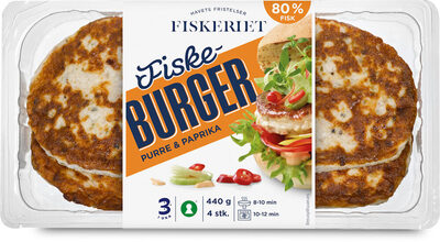 Fiskeburger purre & paprika