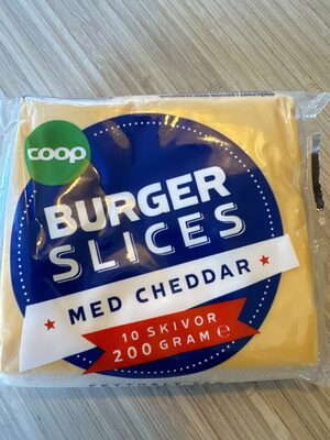 Burger slices med cheddar