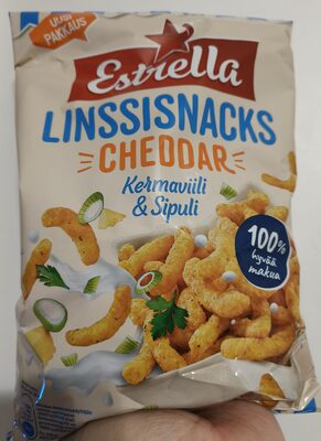 Linssisnacks Cheddar Kermaviili & Sipuli