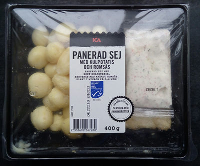 ICA Panerad Sej med kulpotatis och romsås