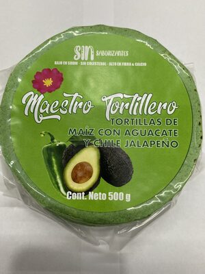 Tortilla de Maíz con Aguacate y Chile Jalapeño