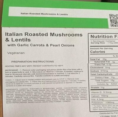 Italian roasted mushroom & lentils