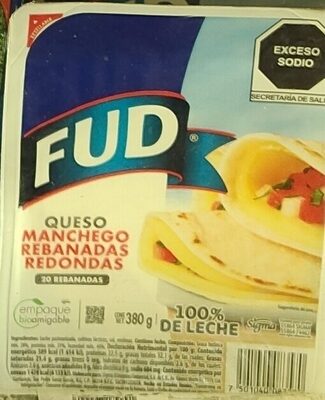 Queso tipo manchego rebanadas redondas