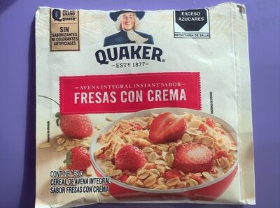 Avena integral fresas con crema