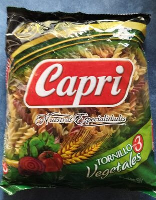 Tornillos con tres vegetales