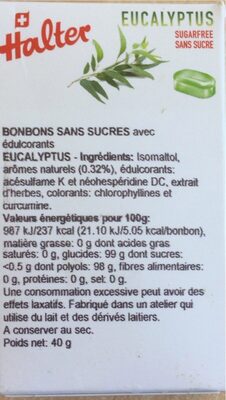 Bonbons Sans Sucre Eucalyptus