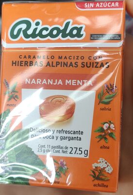 Ricola caramelo macizo sabor naranja menta