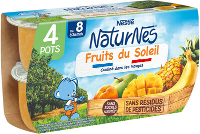 NESTLE NATURNES Purée bébé Fruits du soleil -4x130g -Dès 8 mois