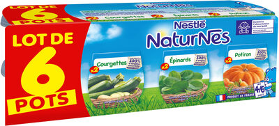 NESTLE NATURNES Courgettes+Epinards+Potiron-6x130g-Dès 4/6 mois