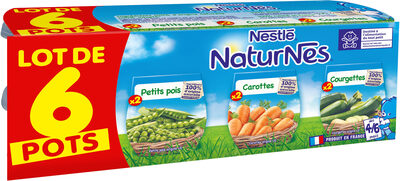 NESTLE NATURNES Petits Pois+Carottes+Courgettes-6x130g-Dès 4/6 mois