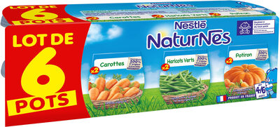 NESTLE NATURNES Carottes,Haricots Verts,Potiron-6x130g-Dès4/6 mois