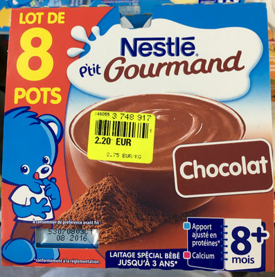 P'tit Gourmand chocolat (lot de 8 pots)