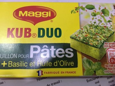 MAGGI Bouillon KUB DUO Pâtes Basilic 105g