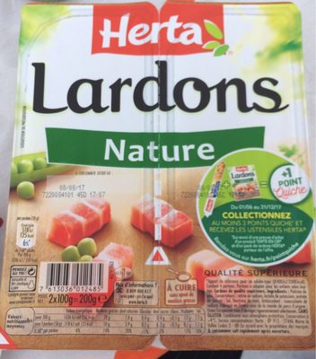 Lardons nature 2x100g Lardons nature