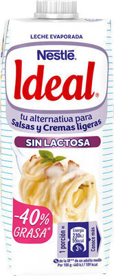 Leche evaporada parcialmente desnatada sin lactosa