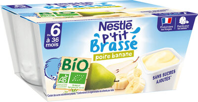NESTLE P'TIT BRASSE BIO Poire Banane 4 x 90g - Dès 6 mois