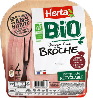 HERTA BIO Jambon à la broche cons. Sans nitrite