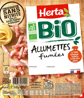 HERTA BIO Lardons allumettes fumés