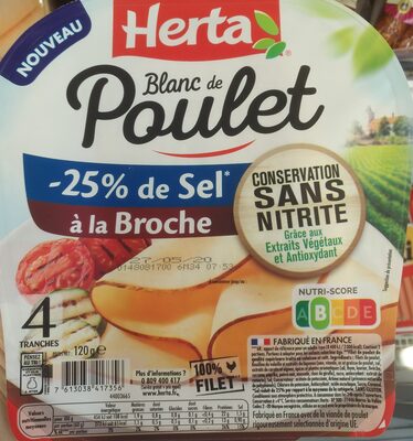 Blanc de Poulet -25 % de Sel à la Broche sans nitrite