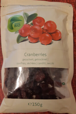 Cranberries confites, séchées