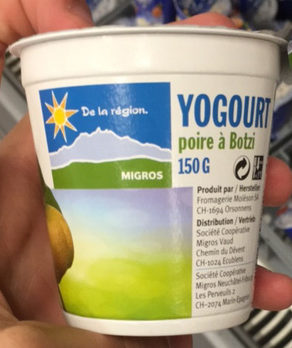 Yogourt poire à Botzi, de la Région