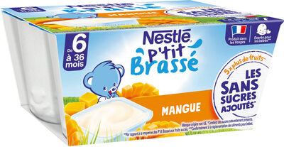 NESTLE P'TIT BRASSE Mangue Sans Sucres Ajoutés 4x90g dès 6 mois