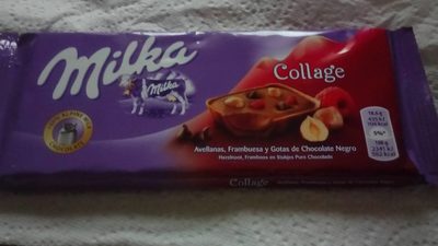 Milka Collage Framboos, Hazelnoot En Stukjes Pure Chocolade
