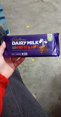 Cadbury dairy milk chocolate bar fruit and nut