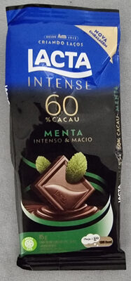 Lacta Intense Chocolate 60% Cacau Sabor Menta Intenso & Macio