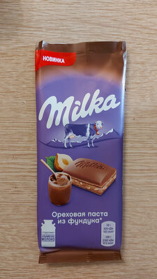 Шоколад Milka с ореховой пастой из фундука