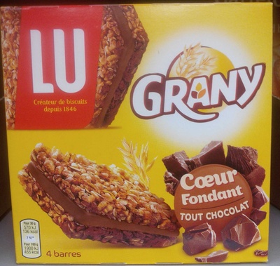 Grany  - Barre céréalière fourrée au chocolat