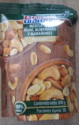 mezcla con maní, almendras y marañones