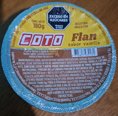 Flan sabor vainilla
