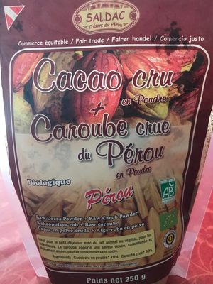 Cacao cru + Caroube crue du Pérou en poudre