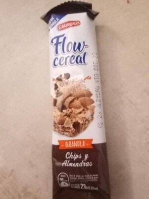 Barra de cereales con chispas de chocolate semiamargo, almendras y semillas de girasol
