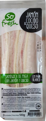 Sandwich de miga con jamón y queso
