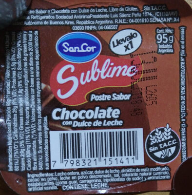 Postre sabor chocolate con dulce de leche