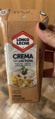 Crema sín Lactosa