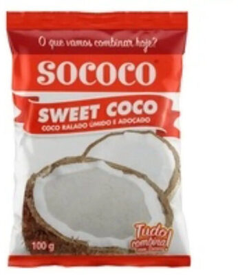 Coco Ralado úmido Adoçado Sococo Sweet Coco Pacote 100g