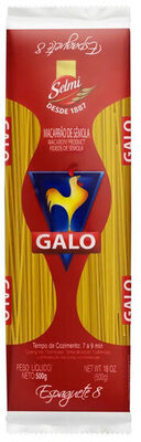 Macarrão De Sêmola Espaguete 8 Galo Pacote 500g