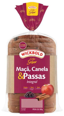 Pão Integral Maçã, Canela E Passas Wickbold Grão Sabor Pacote 500g