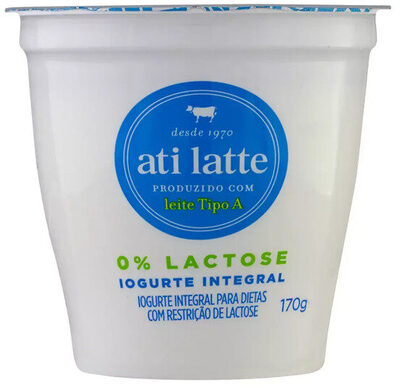 Iogurte Integral Zero Lactose Atilatte Copo 170g