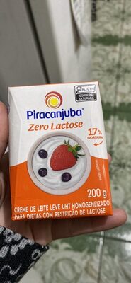 Creme De Leite Uht Homogeneizado Zero Lactose Piracanjuba Caixa 200g