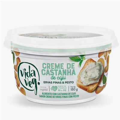 Creme De Castanha De Caju Ervas Finas Pesto Vida Veg Pote 180g