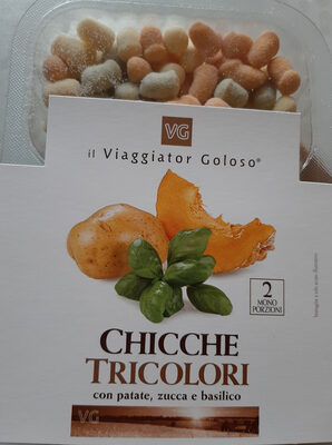 Chicche tricolori con patate, zucca e basilico