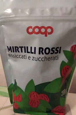 Mirtilli rossi essiccati e zuccherati