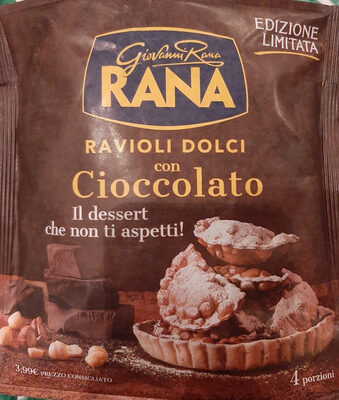 Ravioli dolci con cioccolato