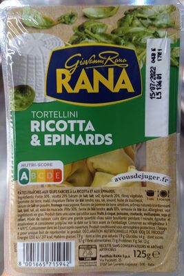 Tortellini Ricotta et Epinards 125g