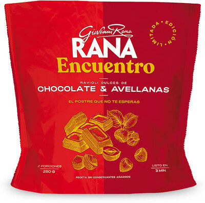 Ravioli dulces de chocolate y avellana